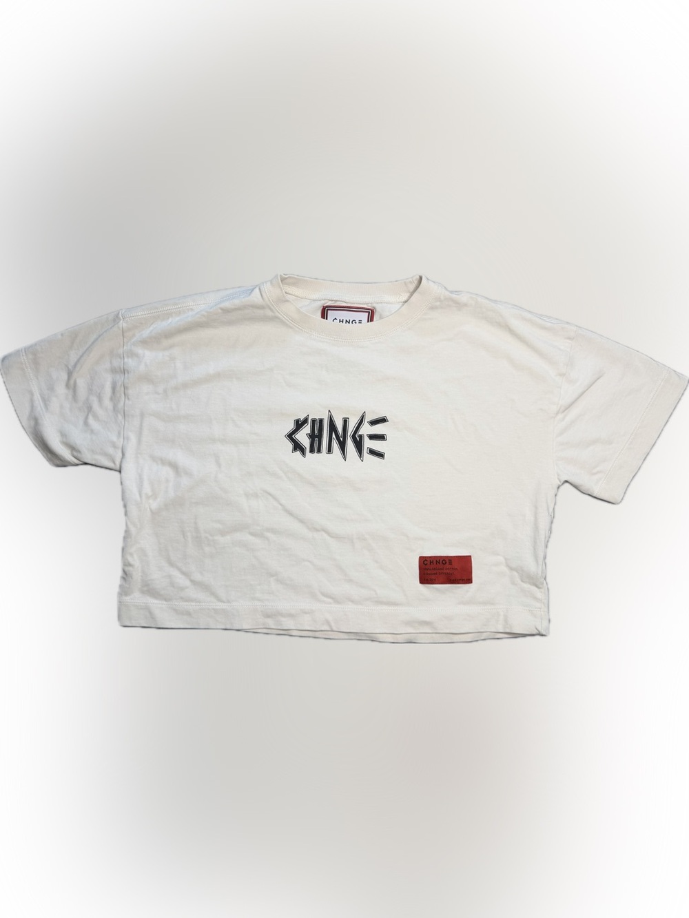 CHNGE White Short Sleeve Graphic Crewneck Tee One People, One Planet skull back